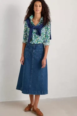 Seasalt Cornwall Tops<Larissa Organic Cotton Shirt Woodland Garlic Chalk
