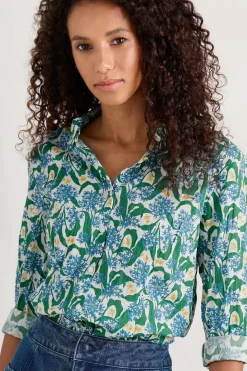 Seasalt Cornwall Tops<Larissa Organic Cotton Shirt Woodland Garlic Chalk