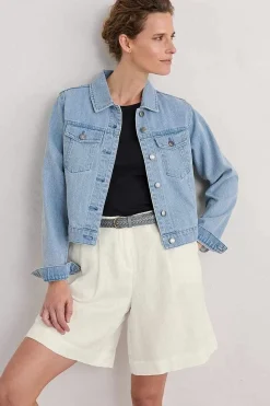 Seasalt Cornwall Coats & Jackets<Levan Well Denim Jacket Light Wash Rain Slub