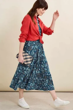 Seasalt Cornwall Dresses<Line Strokes Short Sleeve Dress (Gots) Flowing Reeds Raincloud