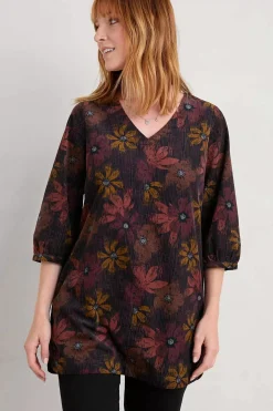 Seasalt Cornwall Tunics<Loganberry Organic Cotton Tunic Floral Loom Maritime
