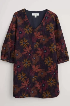 Seasalt Cornwall Tunics<Loganberry Organic Cotton Tunic Floral Loom Maritime