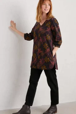 Seasalt Cornwall Tunics<Loganberry Organic Cotton Tunic Floral Loom Maritime