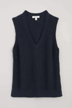 Seasalt Cornwall Knitwear<Lookout Point V-Neck Knitted Vest Maritime