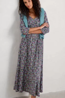 Seasalt Cornwall Dresses<Maggie Maxi Dress (Gots) Floral Moor Maritime