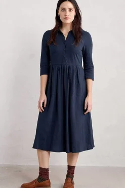 Seasalt Cornwall Dresses<Mainland Jersey Midi Shirt Dress (Gots) Maritime