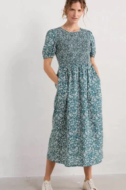 Seasalt Cornwall Dresses<Meadowsweet Short Sleeve Dress Creekside Floral Mast