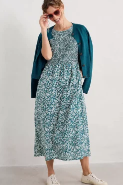 Seasalt Cornwall Dresses<Meadowsweet Short Sleeve Dress Creekside Floral Mast