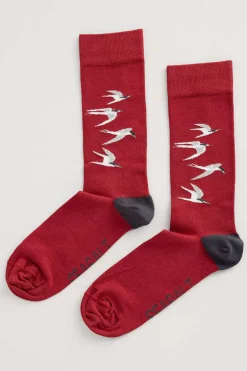 Seasalt Cornwall Socks<Men's Arty Organic Cotton Socks Spirit Sail Raincloud