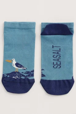 Seasalt Cornwall Socks<Men's Arty Trainer Socks Sea Mist Schooner