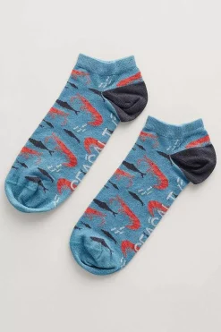 Seasalt Cornwall Socks<Men's Arty Trainer Socks Sea Mist Schooner