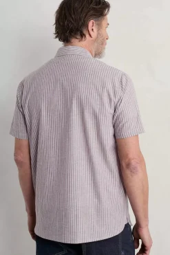 Seasalt Cornwall Tops & T-Shirts<Men's Blue Heron Striped Short Sleeve Shirt Barley Tack Mallow