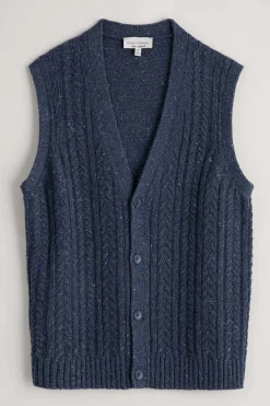 Seasalt Cornwall Knitwear<Men's Boulder Perch Knitted Vest Maritime