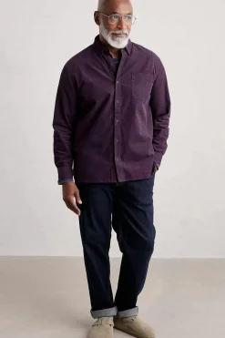 Seasalt Cornwall Tops & T-Shirts<Men's Cannis Cord Shirt Aubergine