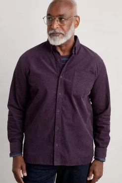 Seasalt Cornwall Tops & T-Shirts<Men's Cannis Cord Shirt Aubergine