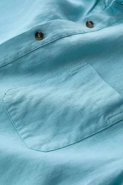Seasalt Cornwall Tops & T-Shirts<Men's Carne Short Sleeve Linen Shirt Sky
