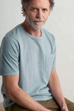 Seasalt Cornwall Tops & T-Shirts<Men's Carreck Pigment-Dyed T-Shirt Light Wade