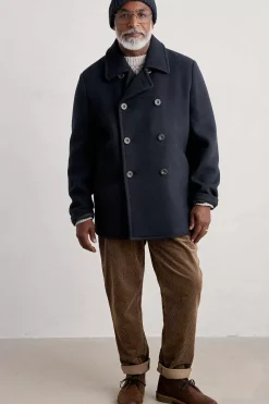 Seasalt Cornwall Coats & Jackets<Men's Channel Wool Blend Coat Inkwell