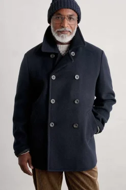 Seasalt Cornwall Coats & Jackets<Men's Channel Wool Blend Coat Inkwell