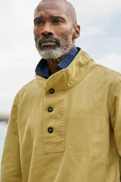Seasalt Cornwall Tops & T-Shirts<Men's Clay Stone Organic Cotton Pullover Smock Oregano