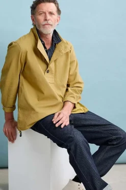 Seasalt Cornwall Tops & T-Shirts<Men's Clay Stone Organic Cotton Pullover Smock Oregano