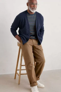 Seasalt Cornwall Knitwear<Men's Cleer Lambswool Blend Cardigan French Blue