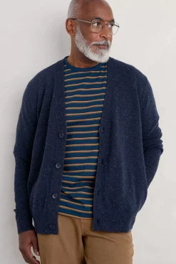 Seasalt Cornwall Knitwear<Men's Cleer Lambswool Blend Cardigan French Blue