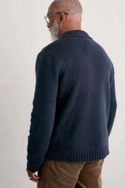 Seasalt Cornwall Knitwear<Men's Daver Shawl Neck Jumper Maritime