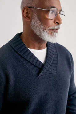 Seasalt Cornwall Knitwear<Men's Daver Shawl Neck Jumper Maritime