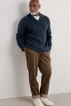 Seasalt Cornwall Knitwear<Men's Daver Shawl Neck Jumper Maritime