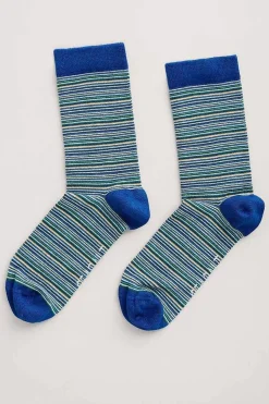 Seasalt Cornwall Socks<Men's Everyday Socks Reflect Blue Jay