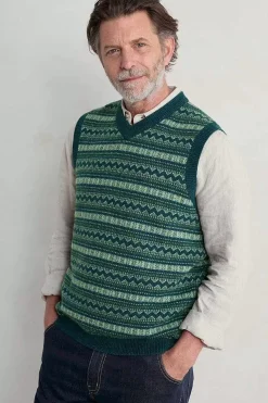Seasalt Cornwall Knitwear<Men's Fair Isle Walt Vest Cockles Multi