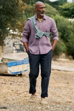 Seasalt Cornwall Trousers & Shorts<Men's Groundsman Organic Cotton Trousers Inkwell