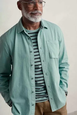 Seasalt Cornwall Tops & T-Shirts<Men's Jackdaw Cotton Twill Shirt (Gots) Sardine