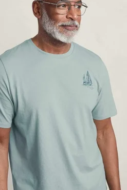 Seasalt Cornwall Tops & T-Shirts<Men's Loggerhead Organic Cotton T-Shirt Boat Drawing Eggshell