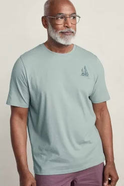 Seasalt Cornwall Tops & T-Shirts<Men's Loggerhead Organic Cotton T-Shirt Boat Drawing Eggshell
