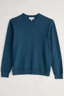 Seasalt Cornwall Knitwear<Men's Mainbrace Organic Cotton V-Neck Jumper Ocean Drift