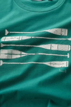 Seasalt Cornwall 2 Mix & Match<Men's Midwatch Organic Cotton T-Shirt Stacked Oars Hepworth Green