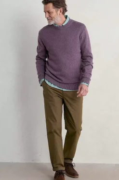 Seasalt Cornwall Knitwear<Men's Moorstone Knitted Organic Cotton Jumper Mallow
