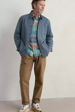 Seasalt Cornwall Coats & Jackets<Men's Organic Cotton Canvas Tompot Jacket Blue Sail