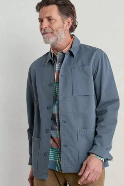Seasalt Cornwall Coats & Jackets<Men's Organic Cotton Canvas Tompot Jacket Blue Sail