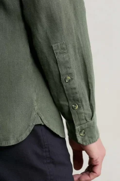 Seasalt Cornwall Shirts<Men's Porlock Linen Shirt Dark Balsam