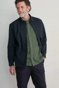 Seasalt Cornwall Shirts<Men's Porlock Linen Shirt Dark Balsam