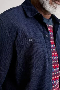 Seasalt Cornwall Shirts<Men's Ropemaker Waffle Cord Overshirt Maritime