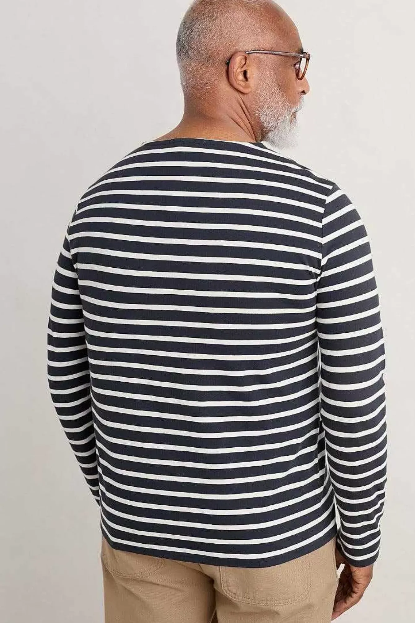 Seasalt Cornwall 2 Mix & Match<Men's Sailor Shirt (Gots) Breton Inkwell Chalk
