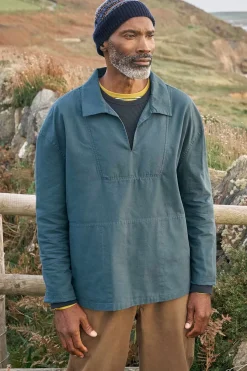 Seasalt Cornwall Tops & T-Shirts<Men's Sidestone Cotton Canvas Smock Dusky Jade