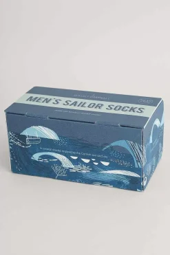 Seasalt Cornwall Socks<Men's Step Into The Blue Socks Box Of 4 Incoming Tide Mix