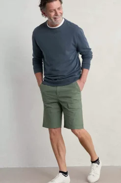 Seasalt Cornwall Trousers & Shorts<Men's Tillerman Organic Cotton Cargo Shorts Dark Balsam