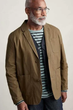 Seasalt Cornwall Coats & Jackets<Men's Towen Organic Cotton Blazer Seagrass