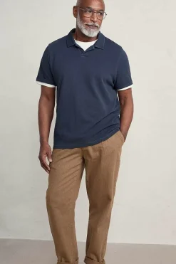 Seasalt Cornwall Tops & T-Shirts<Men's Treve Organic Cotton Polo Dark Ship